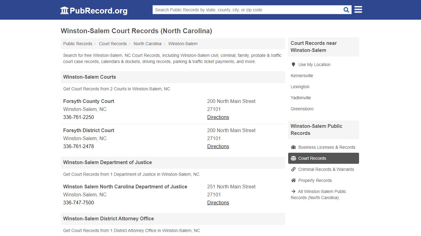 Winston-Salem Court Records (North Carolina) - PubRecord.org