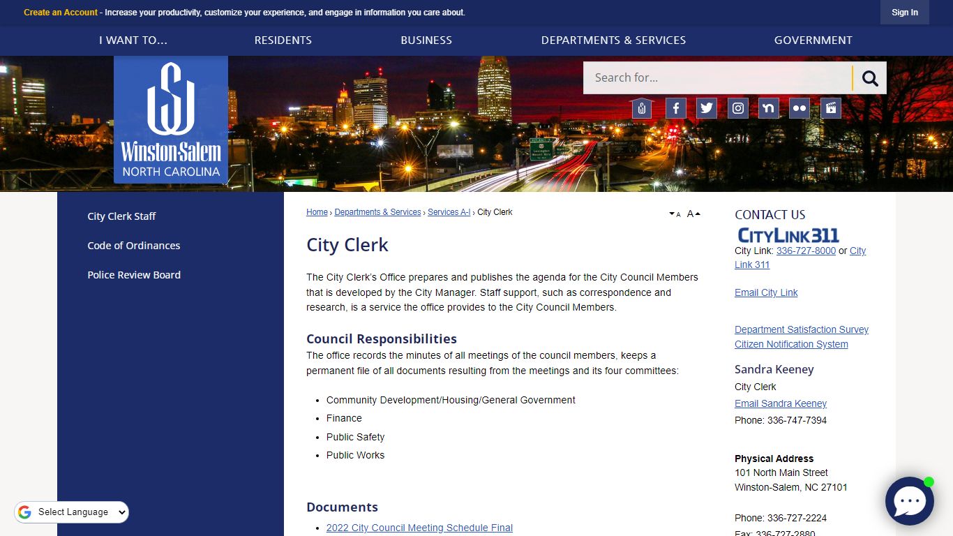City Clerk | City of Winston-Salem, NC